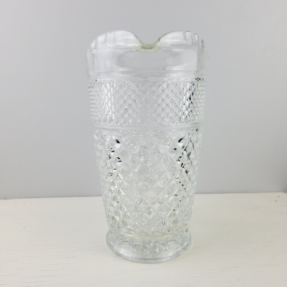 Anchor Hocking Wexford Diamond Cut Clear Glass Crystal Water Pitcher 64 Ounce - Picture 10 of 11
